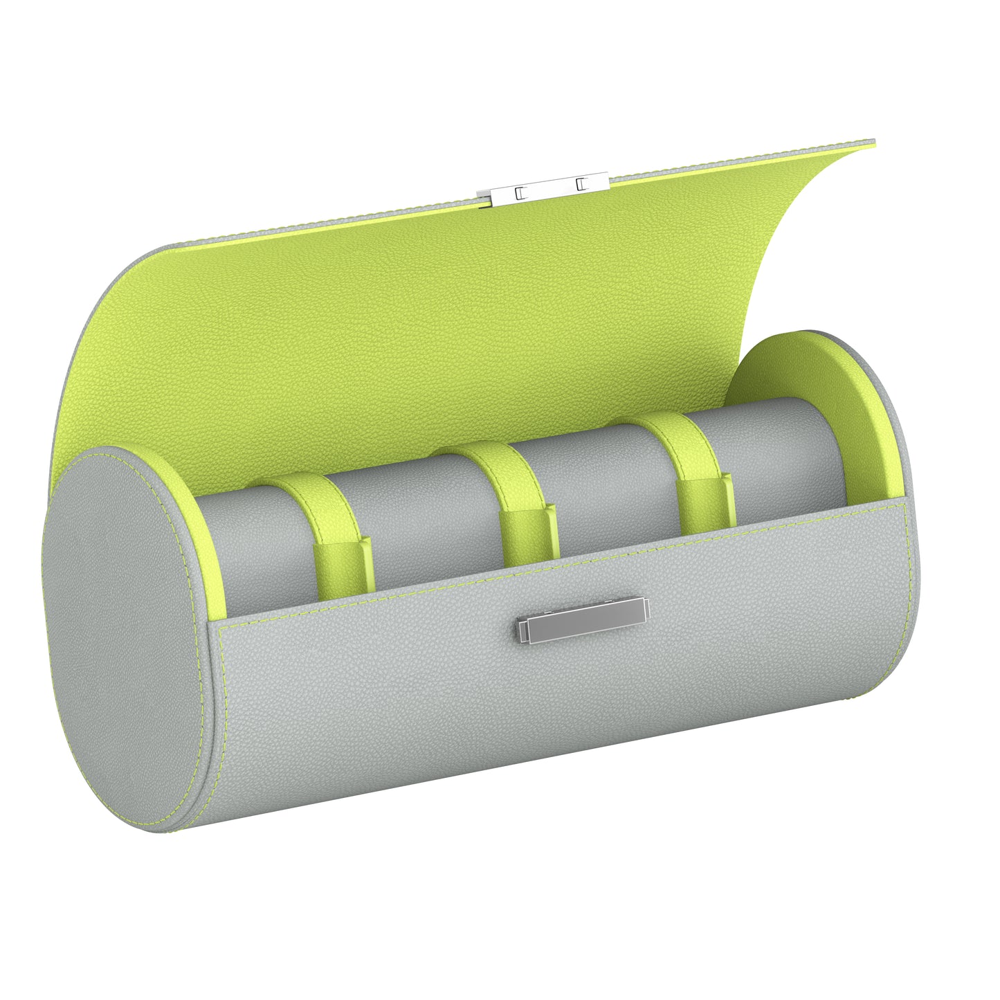 Pochette 4 Pearl Gray / Anise Green: leather watch roll