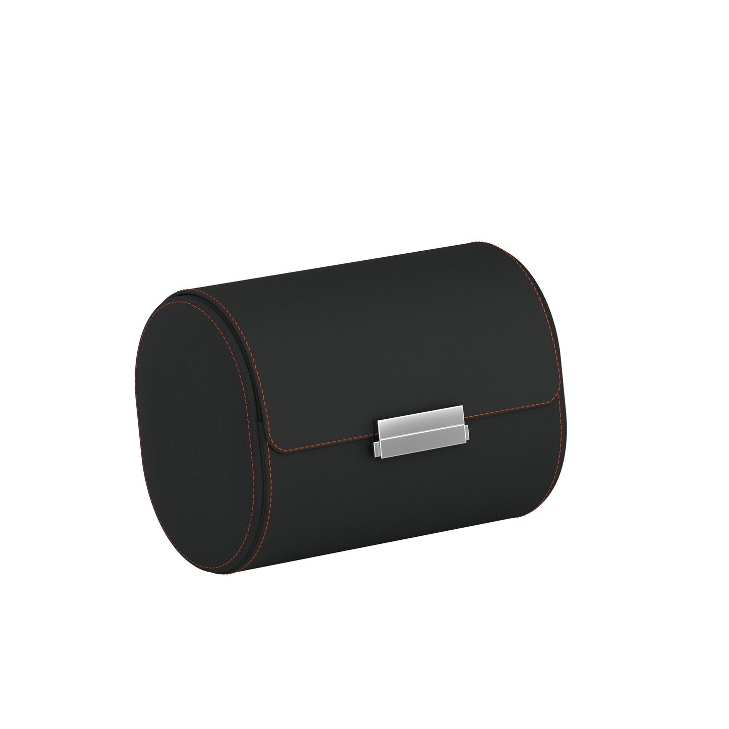 Pochette 2 grigio ardesia/arancione: astuccio per orologi in pelle