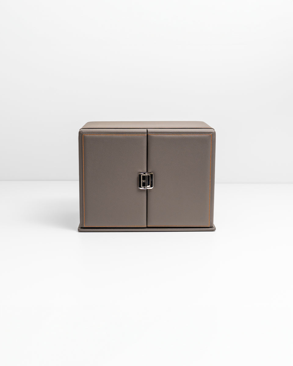 Leather watch winder cabinet: Rotore 6