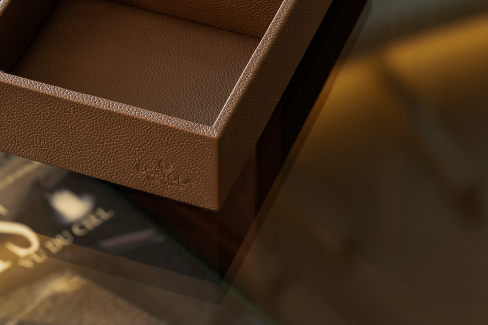 Vassoio D: Chocolate Brown leather valet tray