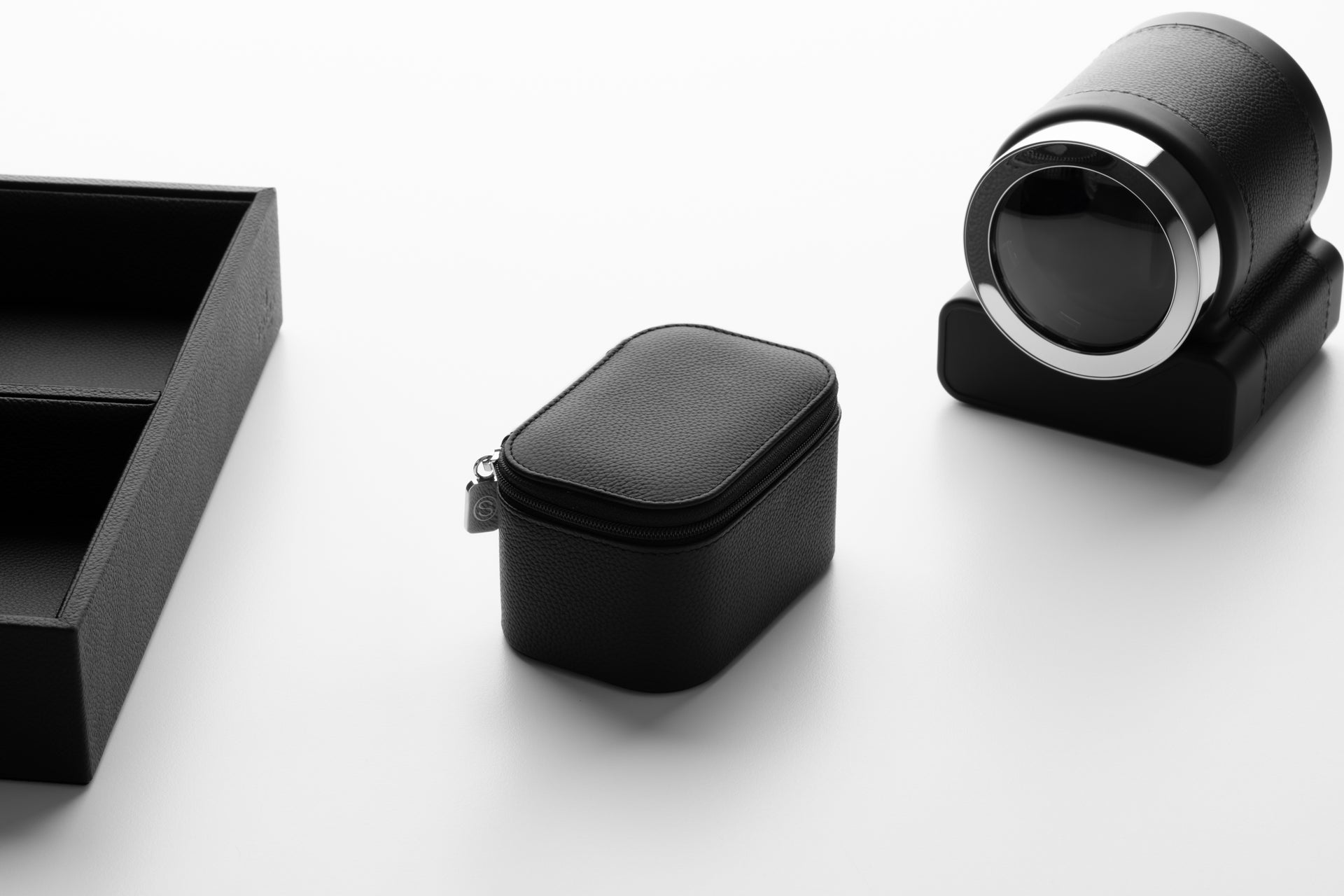 Leather watch case: Viaggio 1 Intense Black