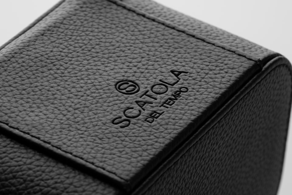 Leather watch case: Viaggio 1 Intense Black