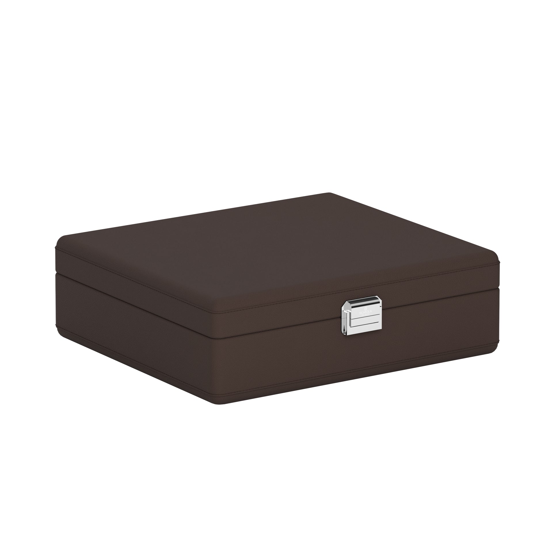 Tesoro Marron Chocolat: boîte à bijoux en cuir