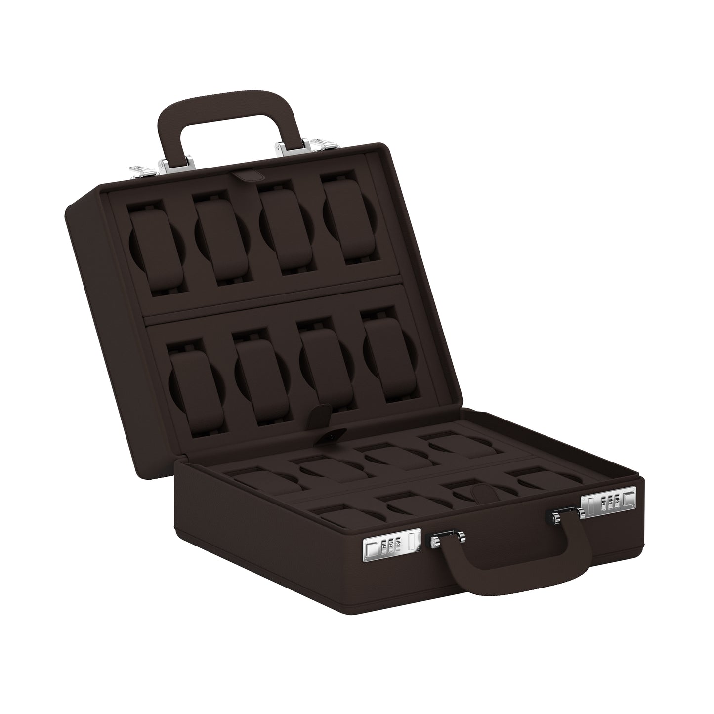 Valigetta 16 Marron Chocolat: valise pour montres en cuir