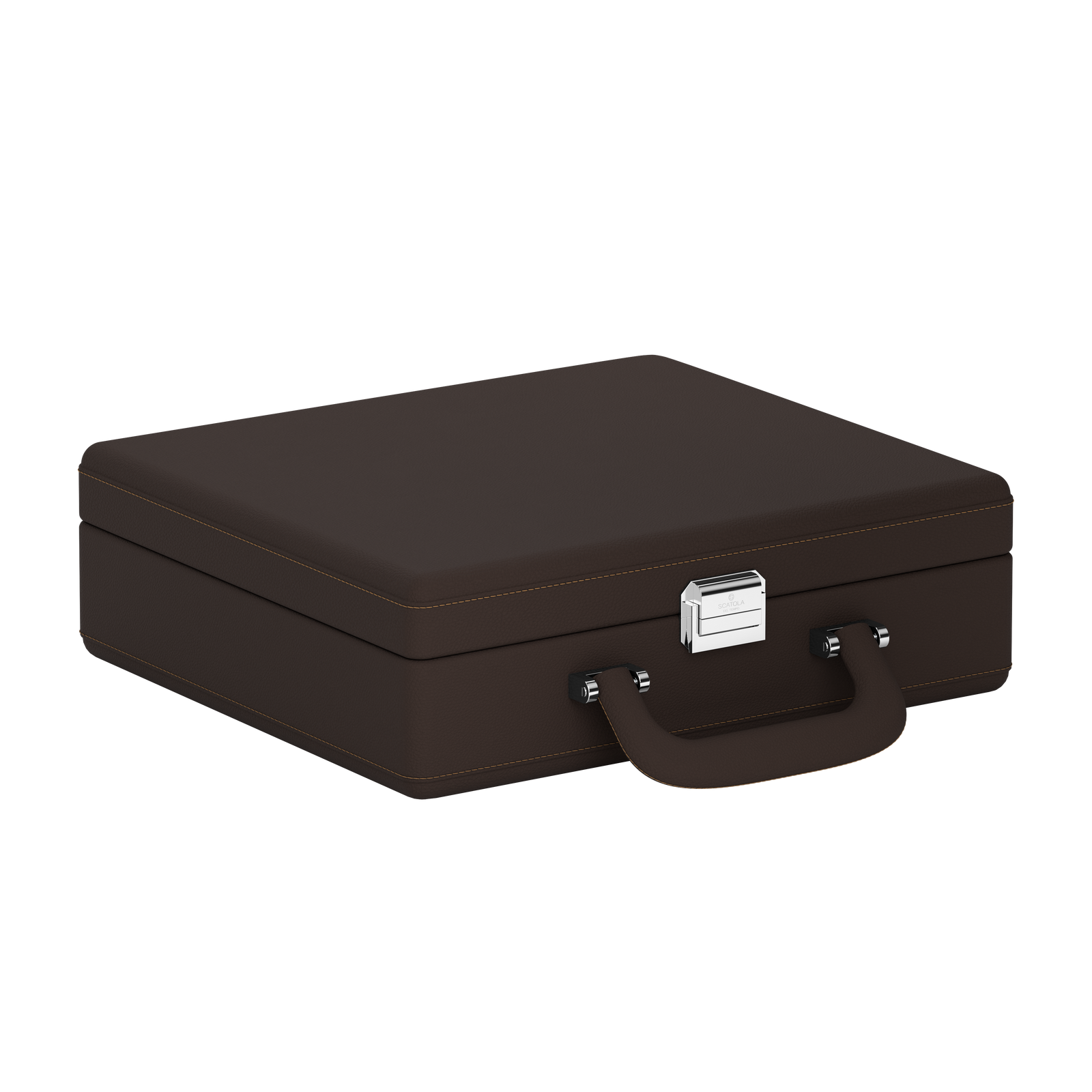 valigetta 8 Marron Chocolat/Châtaigne: valise pour montres en cuir