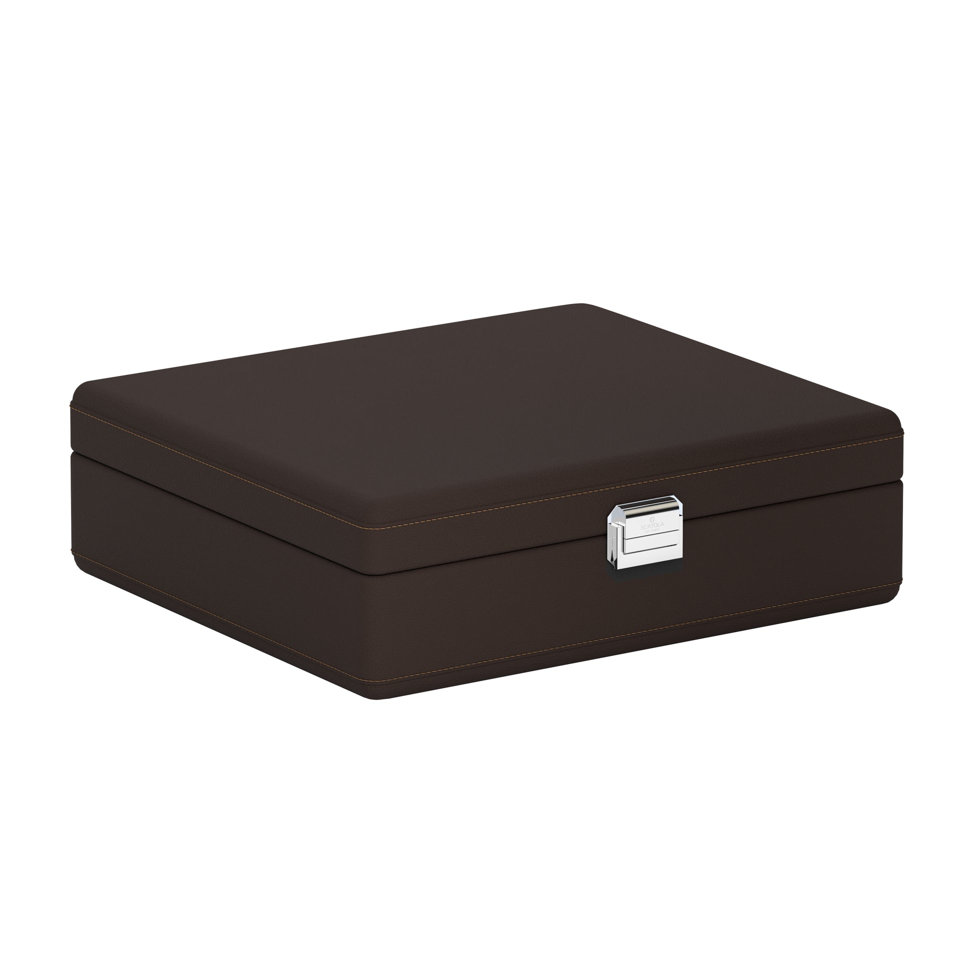 Valigetta 8 Marron Chocolat/Châtaigne: valise pour montres en cuir