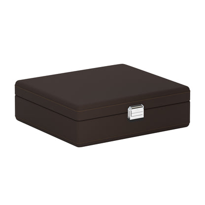Valigetta 8 Marron Chocolat/Châtaigne: valise pour montres en cuir