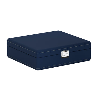 Valigetta 8 Bleu de Minuit/Crème: valise pour montres en cuir