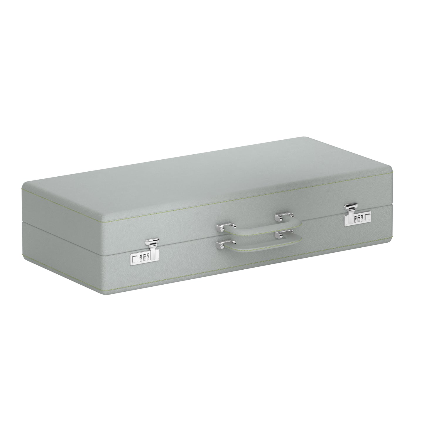 Valigetta 32 grigio perla/verde anice: custodia per orologi in pelle