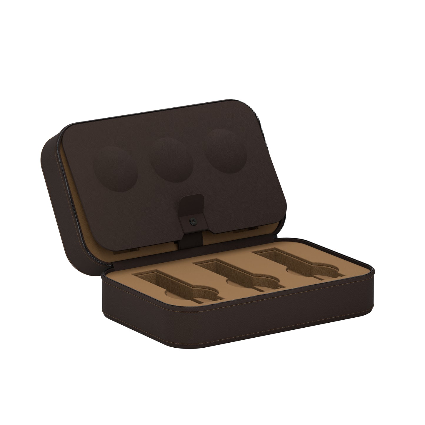 Viaggio 6 cioccolato/castagno: astuccio per orologi in pelle