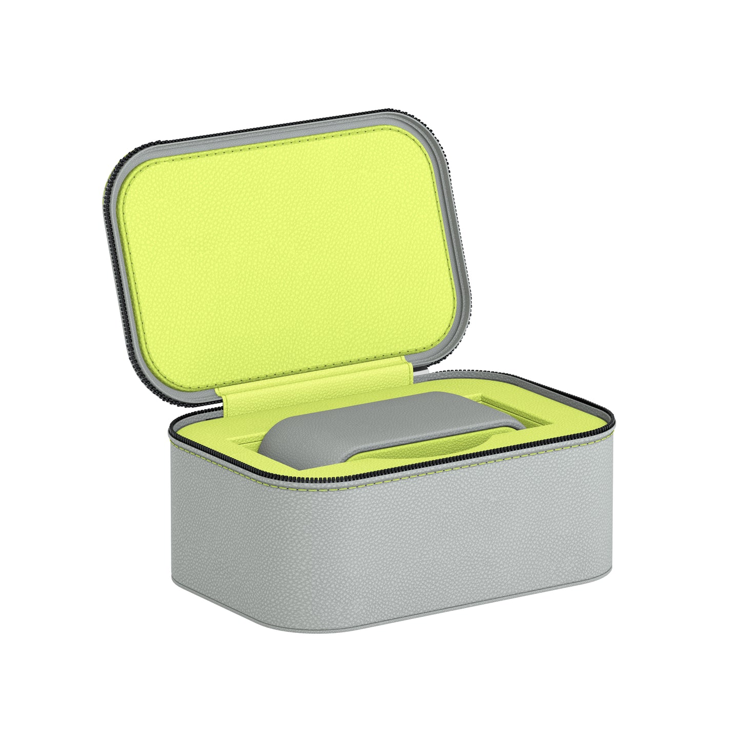 Viaggio 1 grigio perla/verde anice: astuccio per orologio in pelle