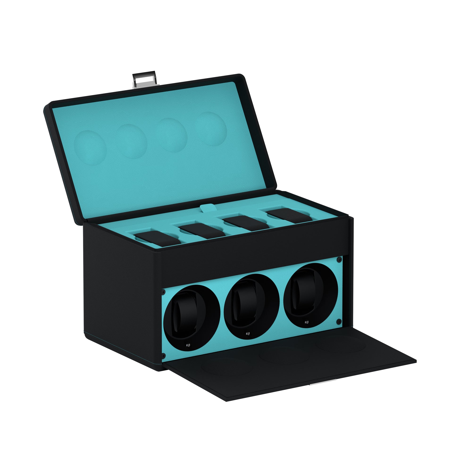 7RT Black / Turquoise: leather automatic watch winder