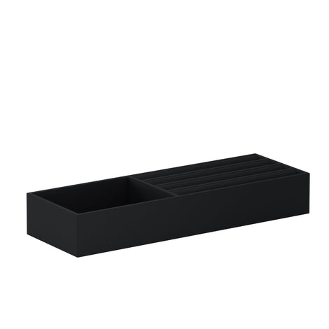 Vassoio B Intense Black: leather jewellery tray