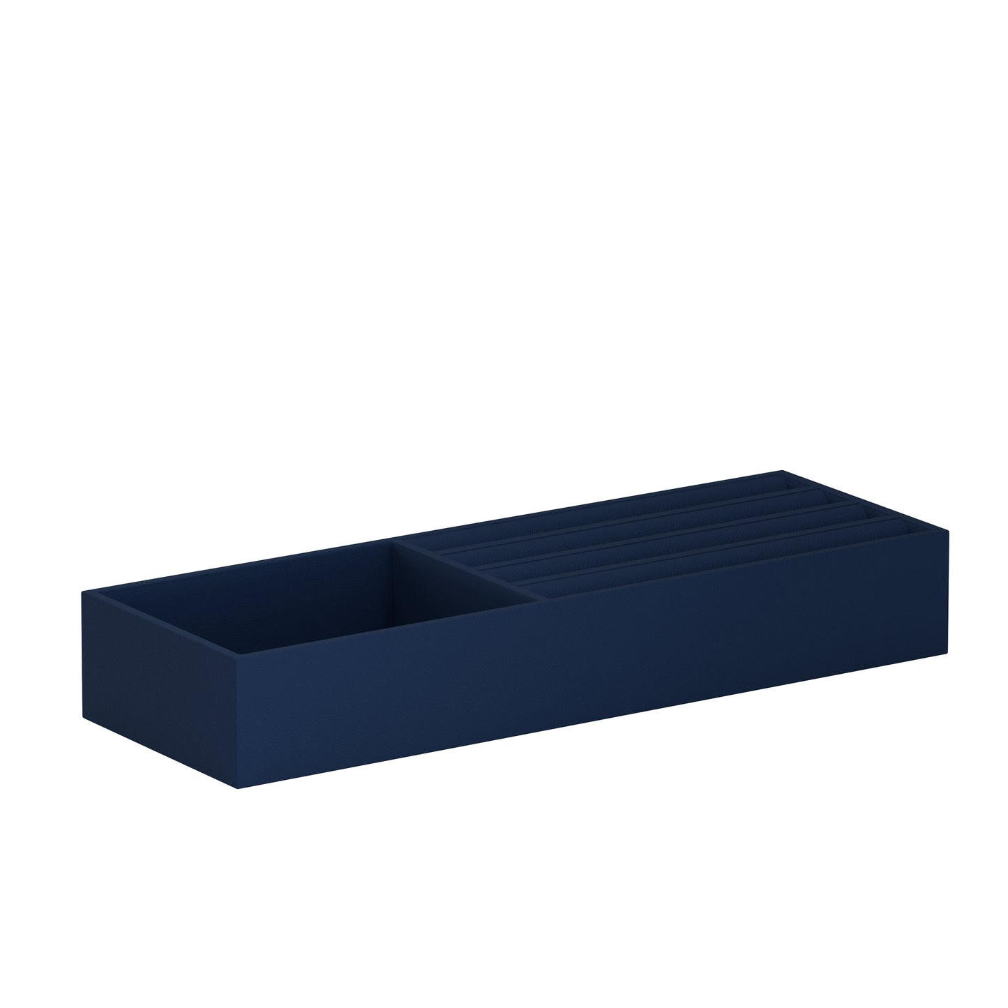 Vassoio B Midnight Blue: leather jewellery tray