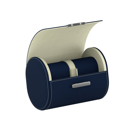 Pochette 2 Midnight Blue / Cream: leather watch roll