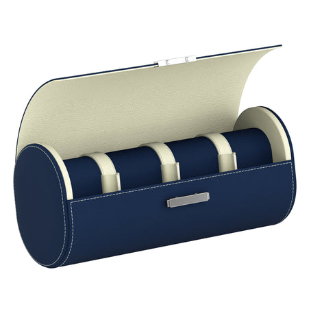 Pochette 4 Midnight Blue / Cream: leather watch roll