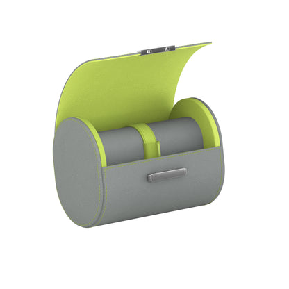 Pochette 2 Pearl Gray / Anise Green: leather watch roll