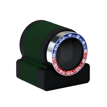 Rotor One Green: automatic winder with Sport Red / Blue bezel