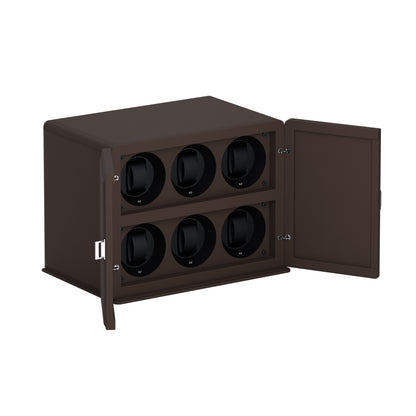 Rotore 6 Chocolate Brown: automatic watch winder cabinet