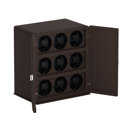 Rotore 9 Chocolate Brown: automatic watch winder cabinet