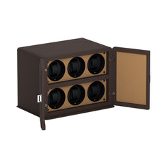 Rotore 6 Chocolate Brown / Chestnut: automatic watch winder cabinet