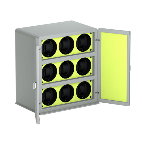 Rotore 9 Pearl Gray / Anise Green: automatic watch winder cabinet