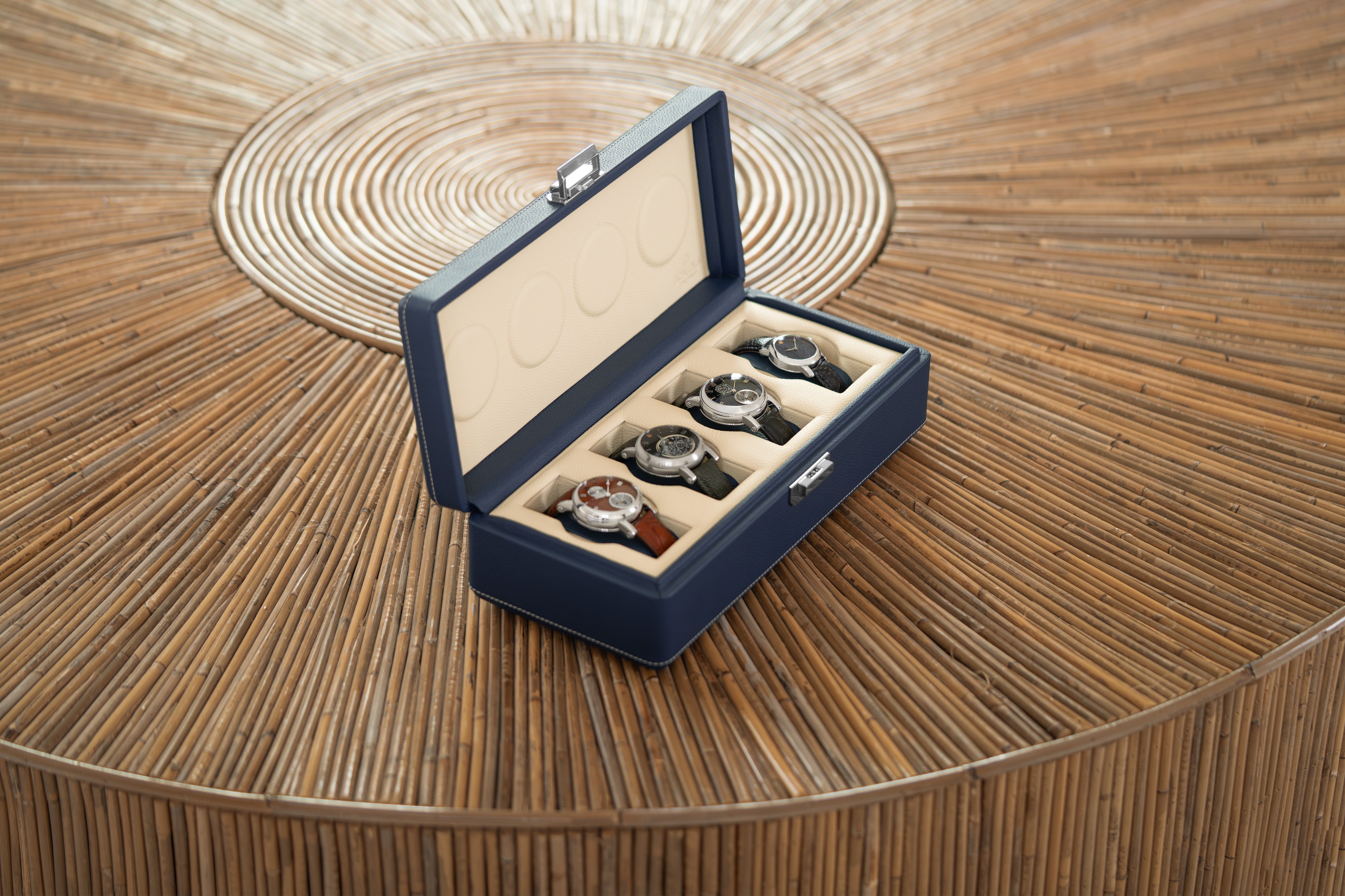 Valigetta 4 Midnight Blue / Cream Watch Box - Scatola del Tempo
