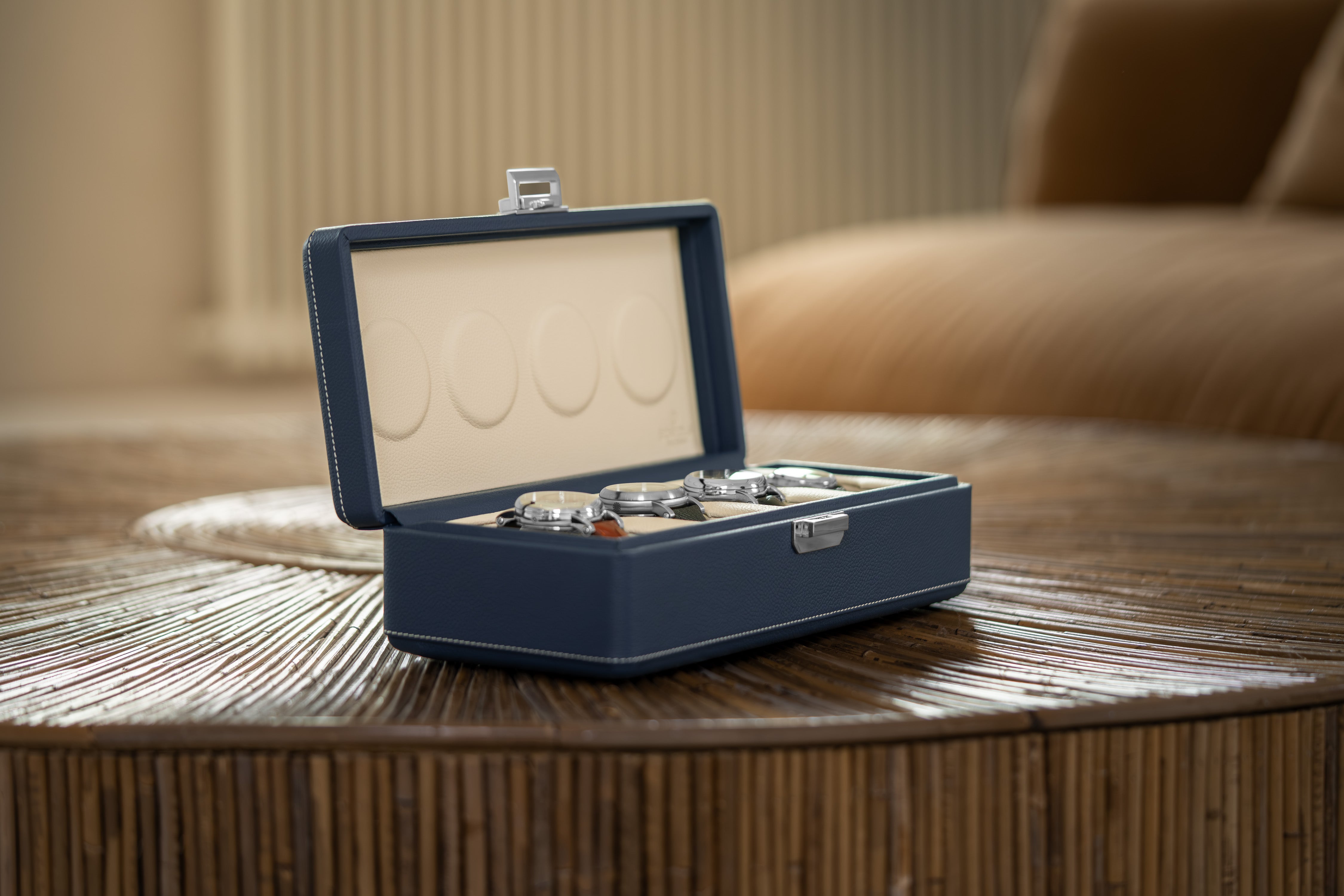 Valigetta 4 Midnight Blue / Cream Watch Box - Scatola del Tempo