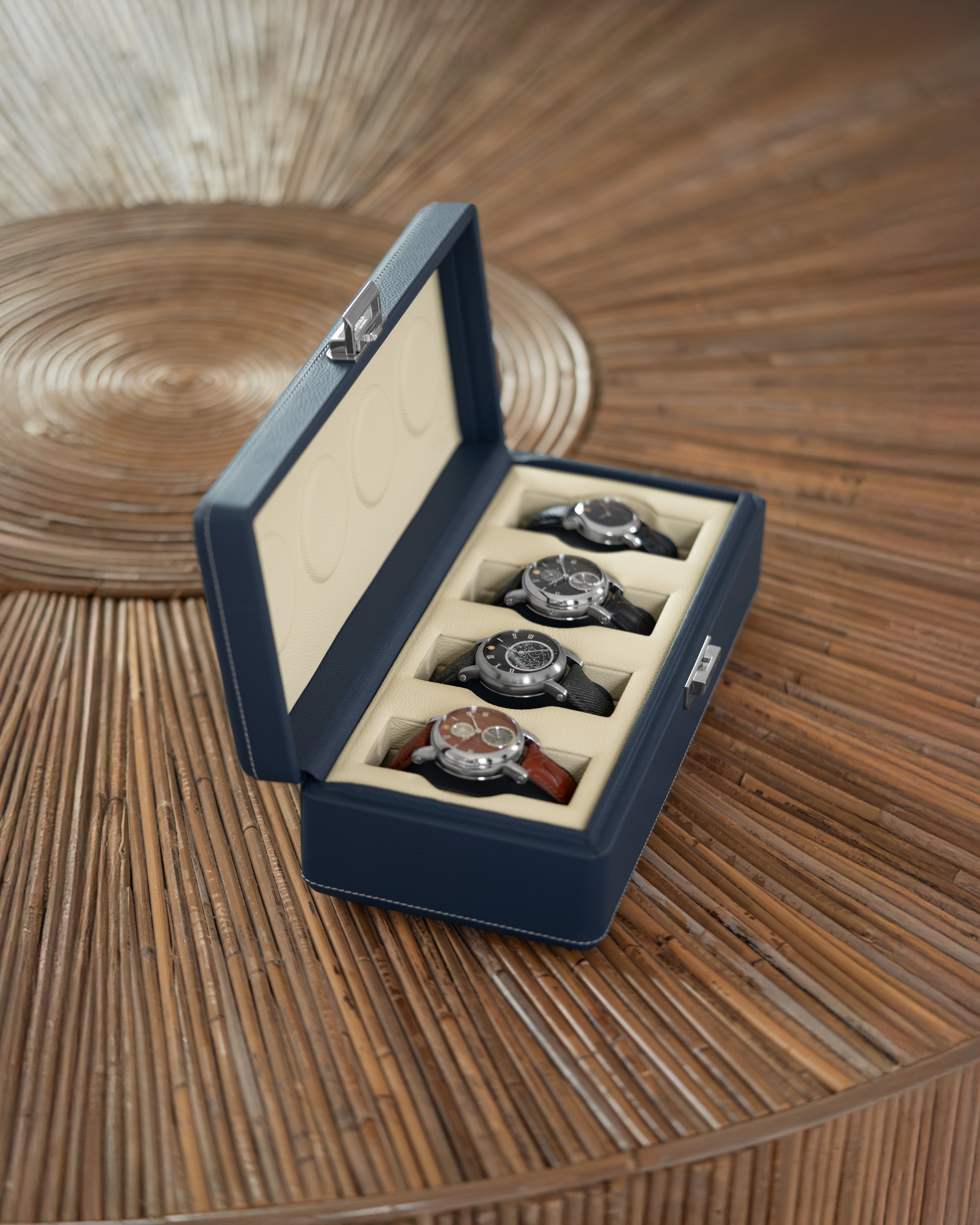 Valigetta 4 Midnight Blue / Cream Watch Box - Scatola del Tempo