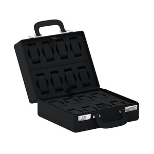 Valigetta 16 negro intenso : estuche de reloj de viaje de piel