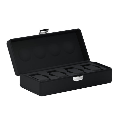 Valigetta 4 Intense Black: leather watch box