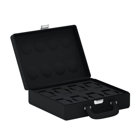 Valigetta 8 Intense Black: leather watch travel case