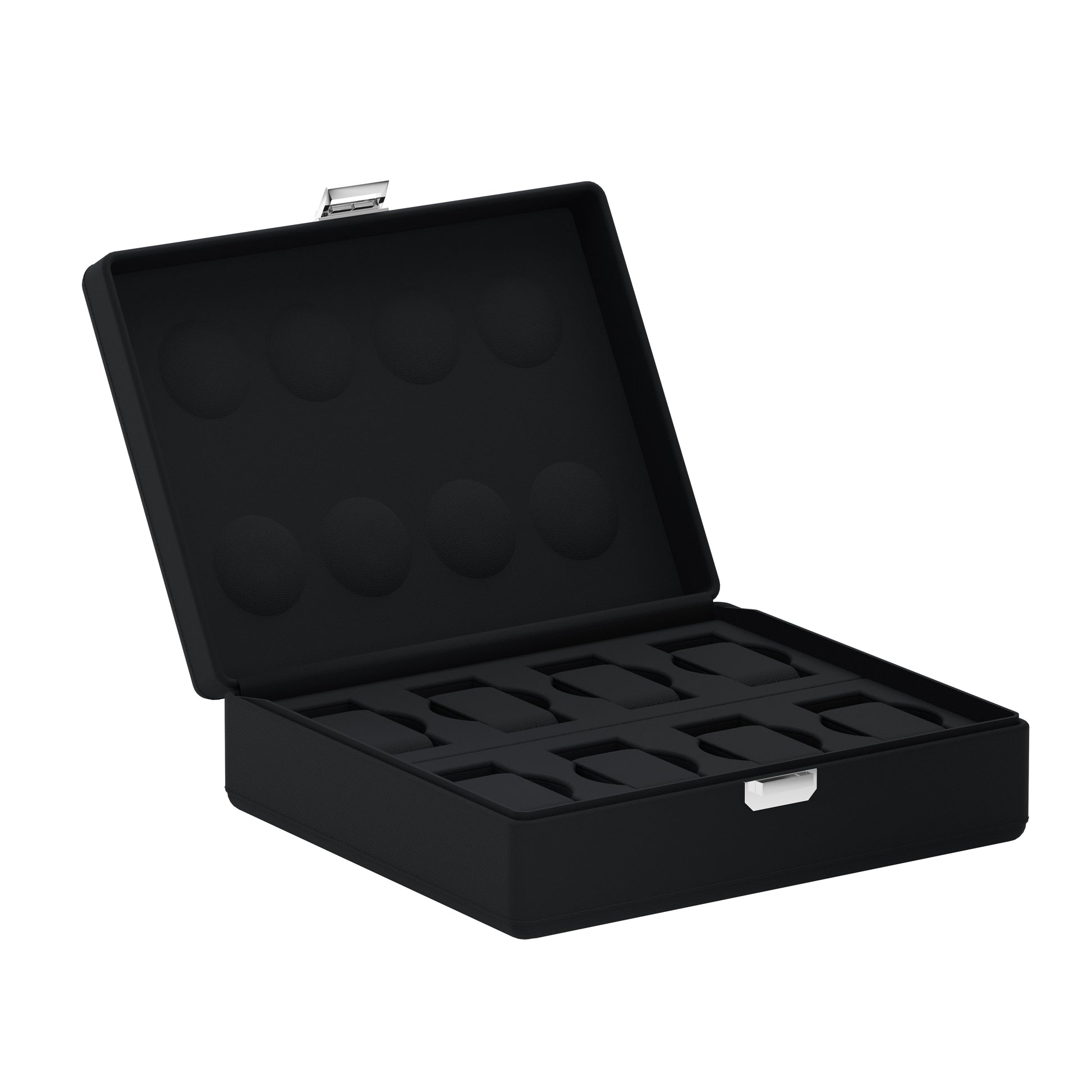 Valigetta 8 Intense Black: leather watch box