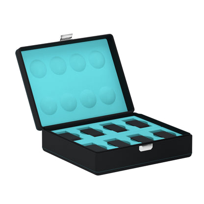 Valigetta 8 Black / Turquoise: leather watch box