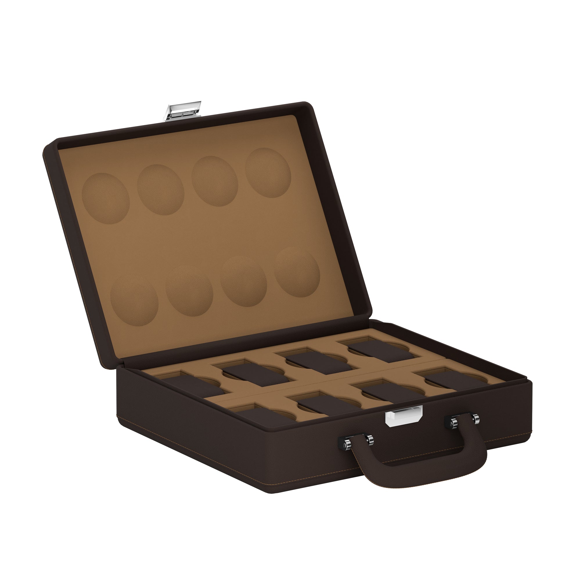 Valigetta 8 Chocolate Brown / Chestnut: leather watch travel case