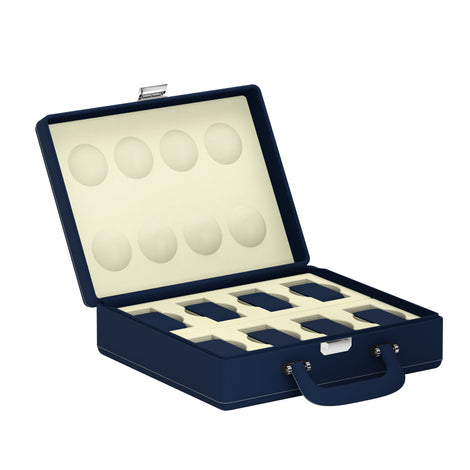 Valigetta 8 Midnight Blue / Cream: leather watch travel case