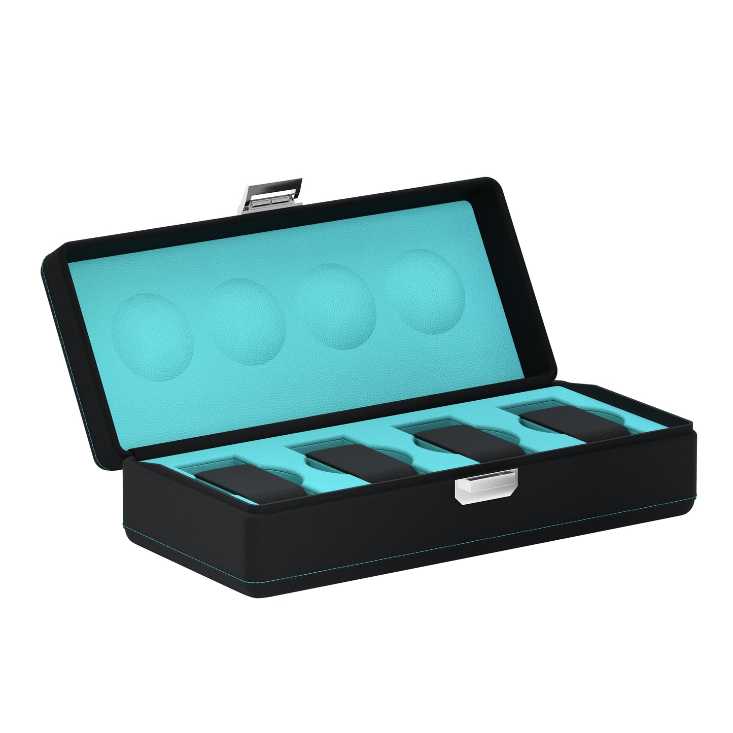 Valigetta 4 Black / Turquoise: leather watch box