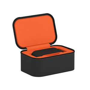 Viaggio 1 gris pizarra / naranja : estuche de reloj de piel